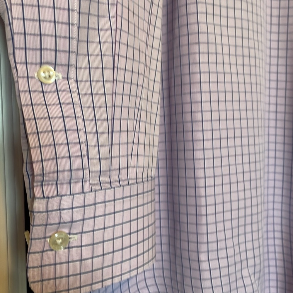 Men’s 17.5” Polo Ralph Lauren Purple check Button Down Shirt blue logo Yarmouth - Picture 7 of 9
